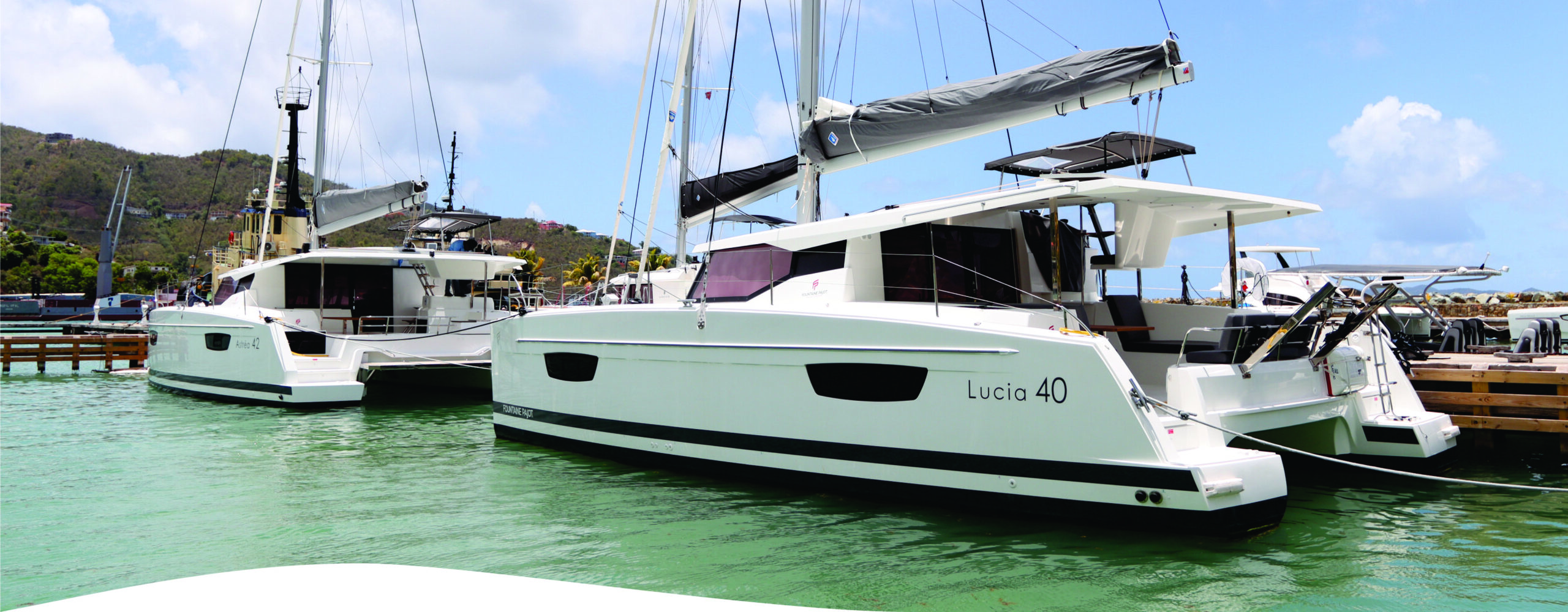 SV Karma Fountaine Pajot Lucia 40 4-Cabin Catamaran Under Sail